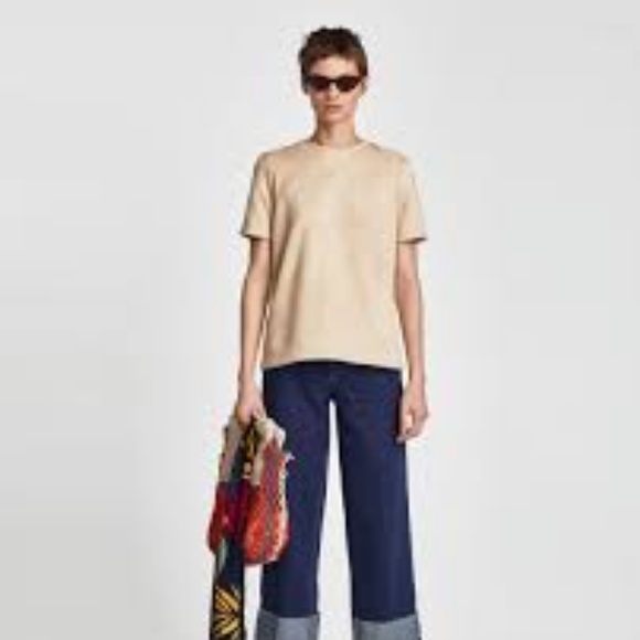 FAUX SUEDE TOP WITH ZIP ZARA - Picture 4 of 4